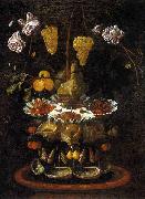Juan de Espinosa A fountain of grape vines, roses and apples in a conch shell France oil painting artist